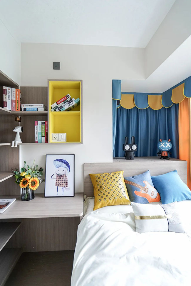 103㎡大收納三居，玄關+餐廳大型定制柜，雙榻榻米房實用設計